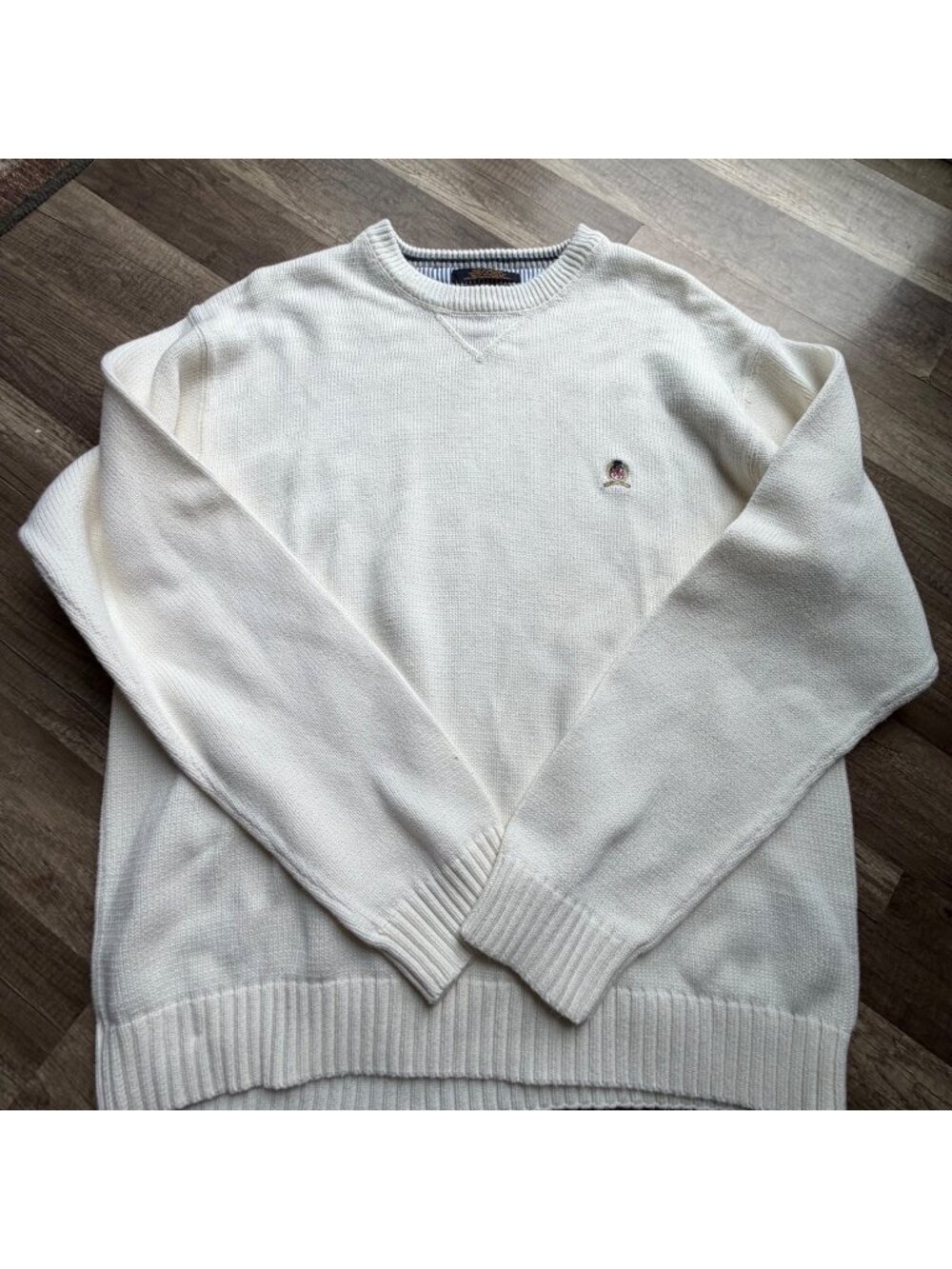 Vintage Tommy Hilfiger Mens White Knit Sweater XXL